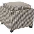thumbnail image 3 of SAFAVIEH Harrison Rustic Glam Single Tray Storage Ottoman, Black/White, 3 of 3