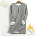 thumbnail image 2 of CFLVAEK Sherpa Sweatshirts for Women Thick Half Zip Long Sweatshirt Cozy Fleece Lined Long Sleeve Pullovers Solid Color Warm Winter Tops Gray XL, 2 of 9