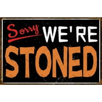 Noete Funny Stoned Sign Metal Tin Sign 12x16 Inch Hilarious Wall Decor for Home, Bar, Man Cave, Garage, Dorm & Cafe Retro Farmhouse Art
