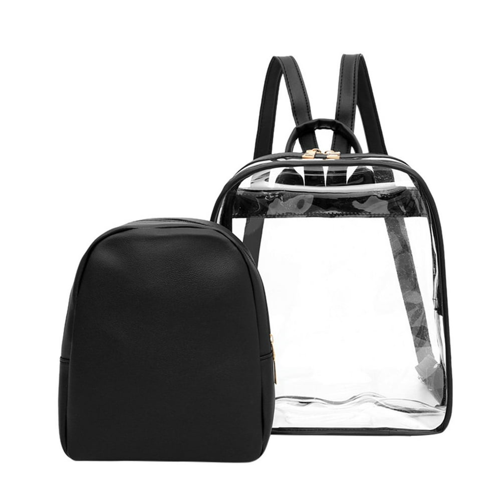 AUWER Women's Clear Plastic See Through Security Transparent Backpack