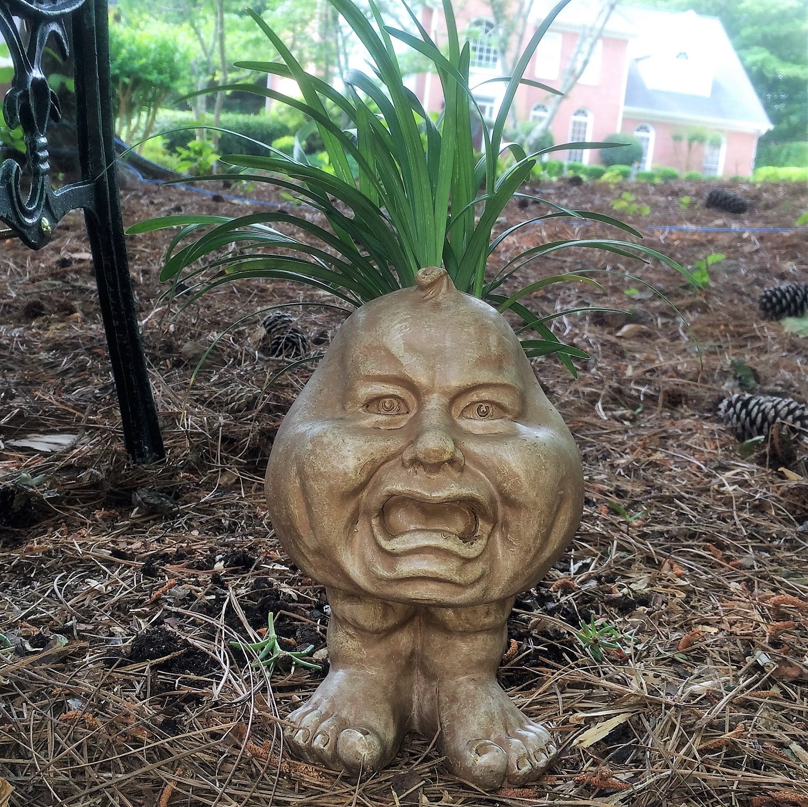 Homestyles Stone Wash Crying Brother the Muggly Statue Face Planter Pot