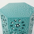 thumbnail image 5 of GDF Studio Elliot Indoor/Outdoor Transitional 14 Inch Iron Sunburst Side Table, Crackle Teal, 5 of 8
