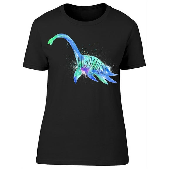 Dinosaur Plesiosaurus Watercolor T-Shirt Women -Image by Shutterstock, Female x-Large