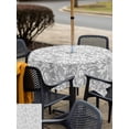 thumbnail image 4 of Outdoor Tablecloth with Umbrella Hole and Zipper, Grey Spring Floral Square Table Cloth 60x60 Inch Waterproof Tablecloth, Farmhouse Flowers Elegant Pastoral Picnic Table Cover for Patio Camping, 4 of 7