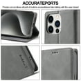 thumbnail image 5 of for iPhone 16 Pro Max Flip Wallet Case, Classic Card Slots Kickstand Strong Magnetic Premium PU Leather Drop Protective Shockproof Phone Case for iPhone 16 Pro Max, Gray, 5 of 7