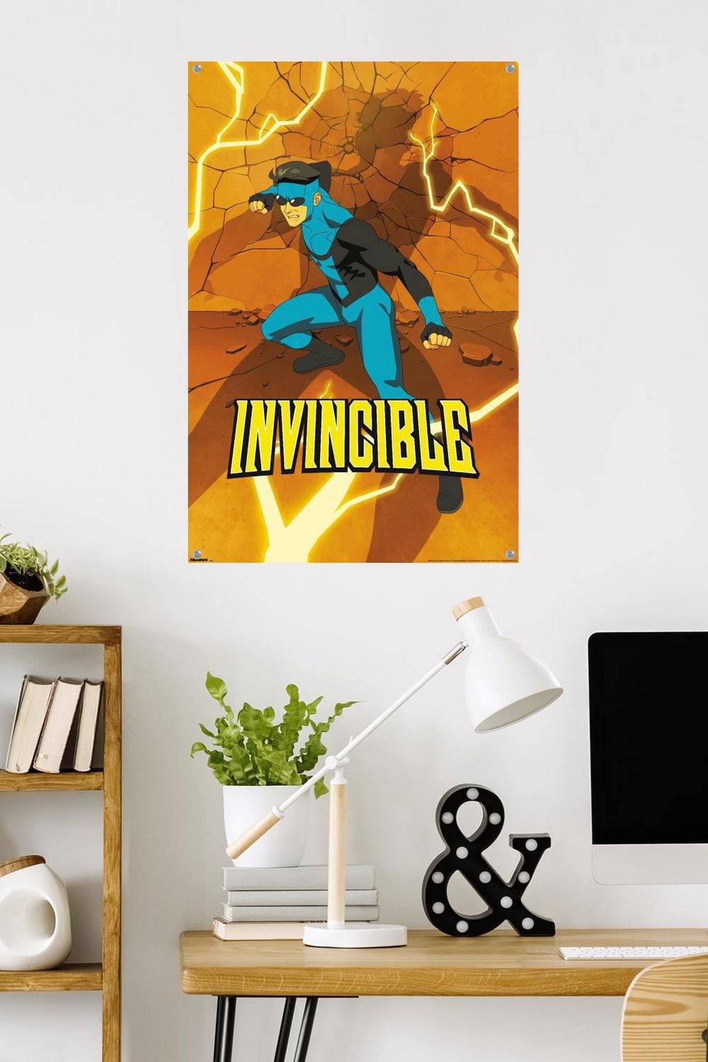 Invincible: Season 3 - Blue Suit Teaser One Sheet Wall Poster with Pushpins, 22.375" x 34"
