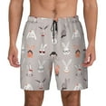 thumbnail image 3 of Uemuo Various Rabbits Pattern Mens Swim Trunks Quick Dry Board Shorts with Mesh Lining, Stretch Beach Shorts Quick Dry No-Chafing Board Shorts-Small, 3 of 9