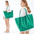 thumbnail image 2 of Bolso HOXIS Oversize de piel sintética para mujer, color verde ultramar, 2 of 6
