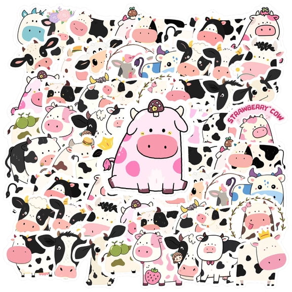35pcs Cartoon Animal Stickers Funny Cow Decals Cute Stickers for Phone Laptop Suitcase