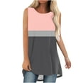 thumbnail image 2 of lSLJS Débardeur Femme Été Couleur Assortie Col Rond Sans Manches Tunique Décontractée Blouse, Débardeurs Femme, 2 of 5