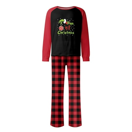 

Clearance Before Christmas！Gotyou Family Grinch Pajamas Christmas Prints Family Matching Long Sleeve Tops+Pants Set Family Matching Sets