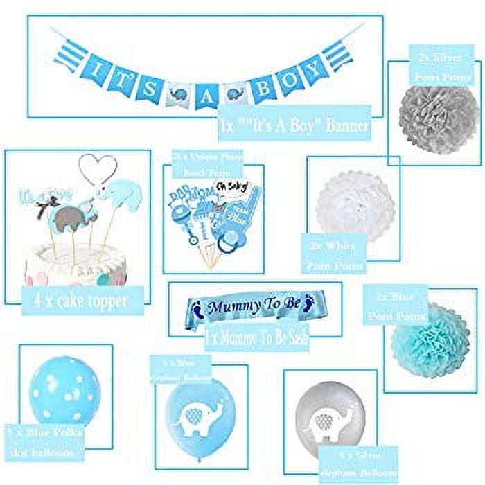 194 Pieces Elephant Party Supplies Kit Elephant Theme Baby Shower  Decorations Party Backdrop Banner Tablecloth Tableware Balloons for Baby  Gender