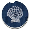thumbnail image 1 of Absorbent Stoneware Car Coaster, St. Tropez Shells, Set of 2, 1 of 2