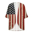 thumbnail image 4 of EGNMCR Cardigan Ladies' Cardigan Independence Day Printed Spring And Summer Long Sleeved Printed Women Coat, 4 of 5