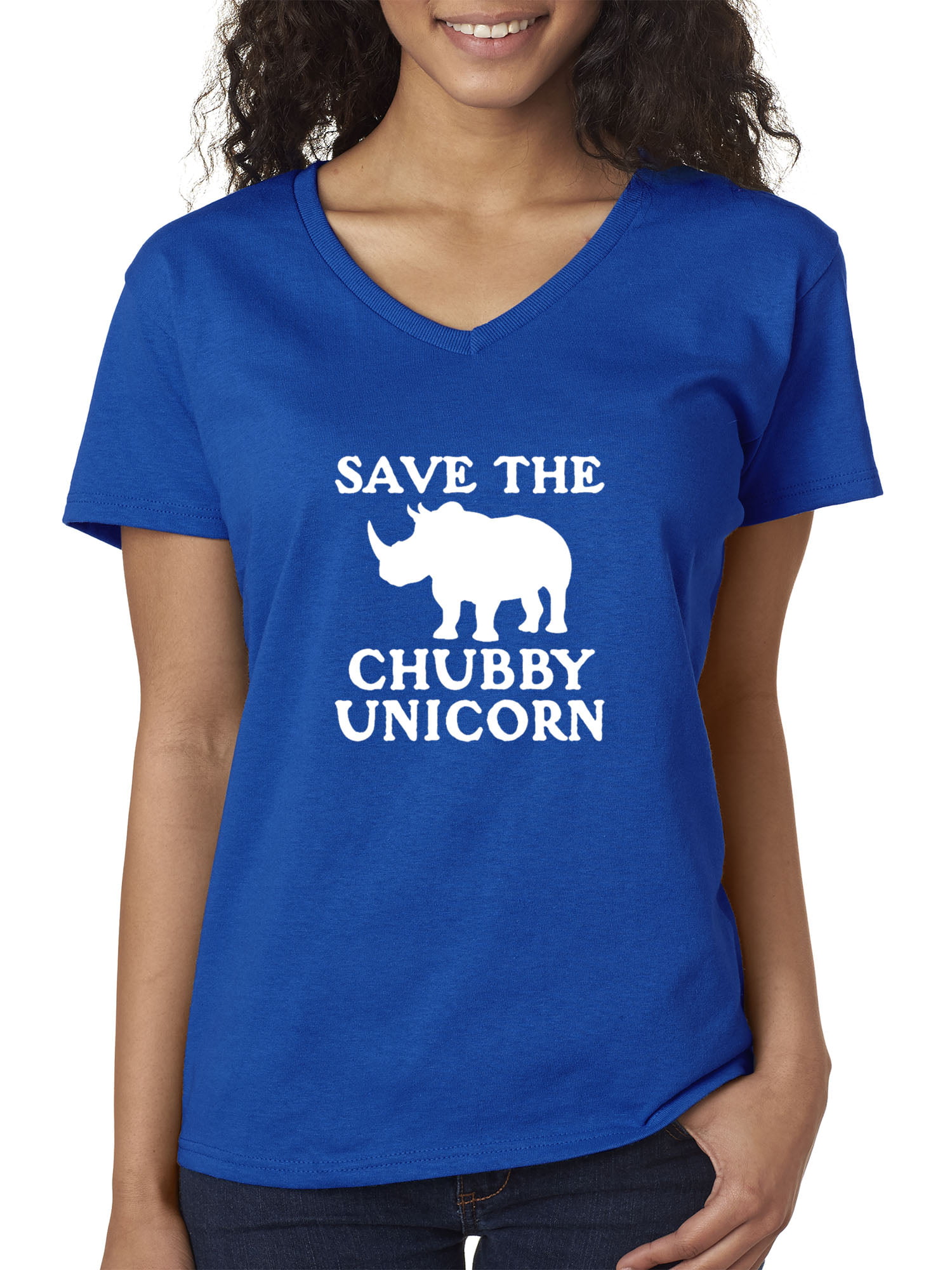 Tstars Save The Chubby Unicorns Rhino Funny 3/4 Women Sleeve Baseball Jersey Shirt