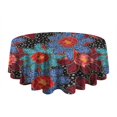 thumbnail image 5 of Pioneer Flower Floral Print Pattern Round Tablecloth 60"x60",Wrinkle Wipeable Table Cloth for Kitchen Dining Room Picnic Patio Party, 5 of 6