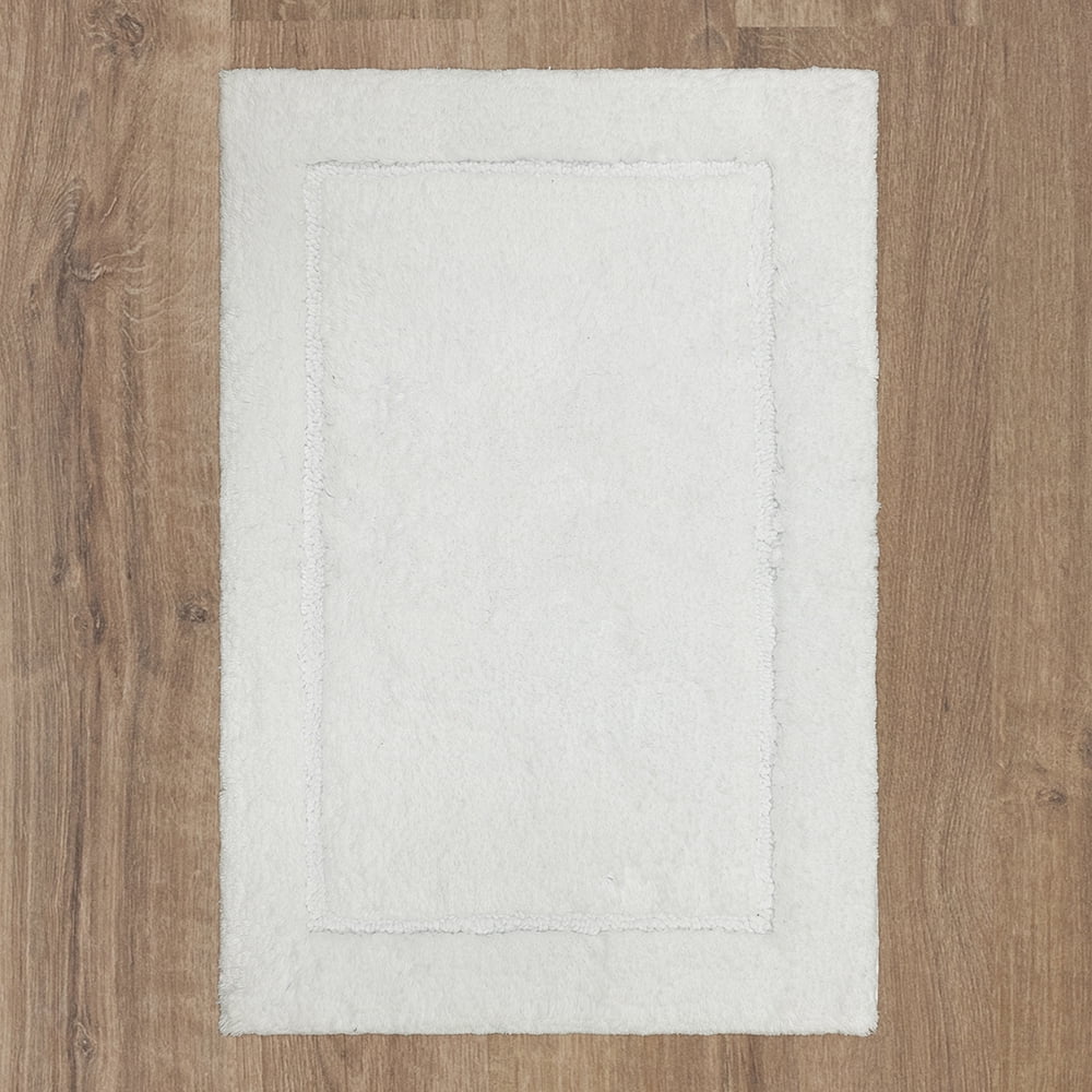 Mohawk Home Regency Plush Stain/Fade Resistant Non-Slip Machine Washable Bath Mat, White, 2' 3" x 3' 9"