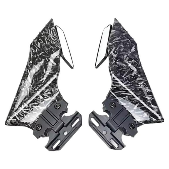 Motorcycle Side Winglet Kit Spoiler Fairing with Rear View Mirror Fixed Function, Suitable for Multiple Models, Made of ABS Material Glass