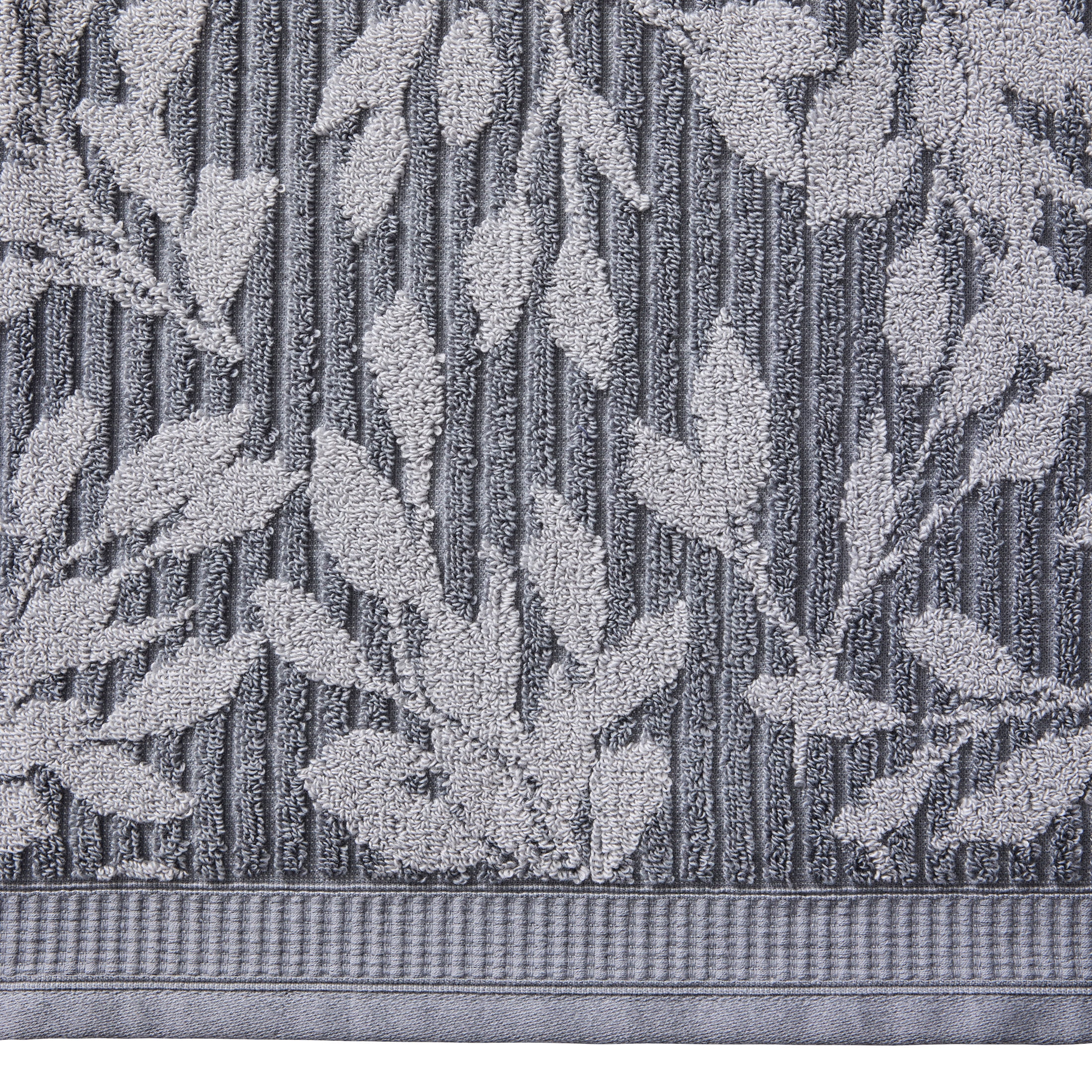 Better Homes & Gardens Signature Soft Floral 6 Piece Towel Set,Grey Flannel/Soft Silver
