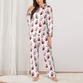thumbnail image 2 of Fotbe Red Bloody Scary Hands2 Conjunto de Pijama de Manga Larga para Mujer con Estampado, Ropa de Dormir de 2 Piezas, Conjunto de Casa Suave y Cómodo con Bolsillos-Medium, 2 of 7