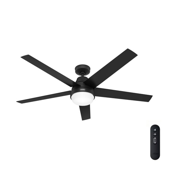 Restored Hunter Fan 60 Inch Matte Black Indoor Ceiling fan with Remote for Living Room, Office, Kitchen (Refurbished)