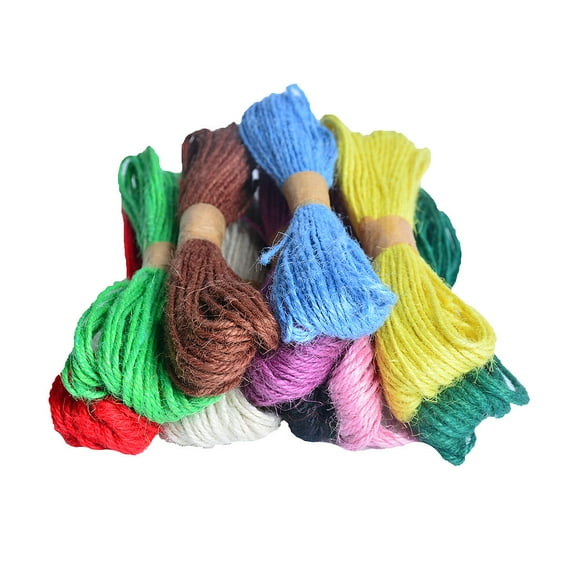MasteelfCA 12 Rouleaux 10m Corde Tissée Jute Ficelle Tricot à la Main DIY Cadeau Coloré Jute Ficelle