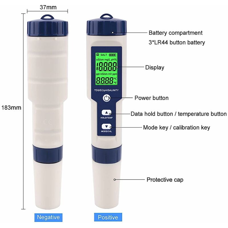 16 In 1 Drinking Water Test Kit - Hofun Professional Hardness Test Kit, Tap And Well Water Hardness Test Strips, Ph, Mercury, Lead, Iron, Copper, Chlorine, Chromium/Chromium,Ac