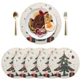 thumbnail image 5 of Ryvnso Christmas Tree Snowflakes Print Round Plate Mats Dining Table Placemat Set of 4 for Holiday Decoration, 5 of 7
