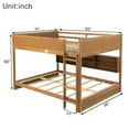 thumbnail image 6 of Mirightone Queen over Queen Bunk Bed,Wood Bunk Beds with Storage Bookcase & Charging Station Wheat, 6 of 8