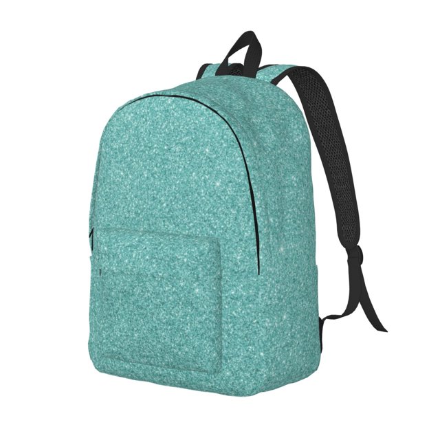 Fotbe Teal Green Glitter Mochila de Lona con Estampado, Mochila Duradera, Mochila Versátil de Alta Calidad, Mochila Compacta Vintage-Small