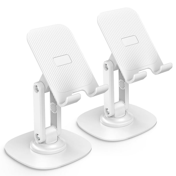 Soporte para teléfono móvil OMOTON, ajustable y plegable, paquete de 2, blanco