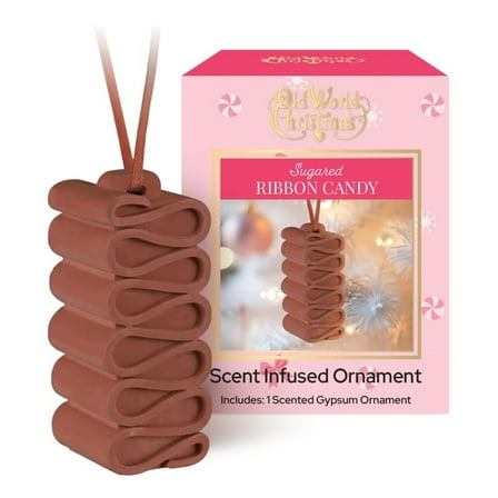 Old World Christmas Gypsum Scented Ornament for Christmas Tree, Sugared Ribbon Candy