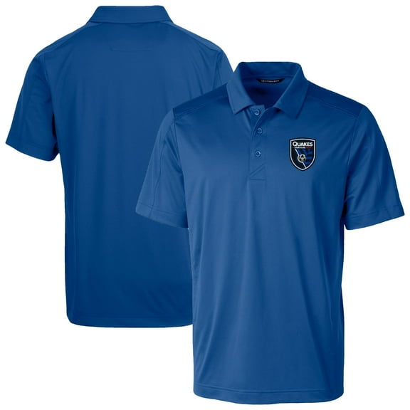 Men's-Cutter & Buck  Blue San Jose Earthquakes Big & Tall Prospect Eco Textured Stretch Recycled Polo