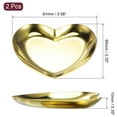thumbnail image 2 of Uxcell Candle Tray Holder, 3.35inch Stainless Steel Heart Plate for Home Decor Gold 2 Pieces, 2 of 6