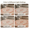 thumbnail image 7 of ODIKA Ivory Vintage Tug Distressed Ornate Border Farmhouse Bathroom Pet Friendly & Kids Safe Play for Playroom, Bedroom, Reading Nook, 7 of 7