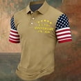 thumbnail image 2 of MuXiKeJi Clothes Men's 250Th Anniversary National Flag Print Casual Waffle Polo Shirt Cross Patriotic Tee, S-5XL, 2 of 4