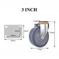 thumbnail image 2 of Juego de 4 ruedas neumáticas giratorias, ruedas resistentes con rotación de 360°, ruedas giratorias con rodamiento de bolas y placa superior, 2 of 4