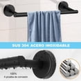 thumbnail image 2 of de Baño Set de 304 Acero Inoxidable 7 Piezas: Juego de de Accesorios de Baño, Toallero de Barra 41cm+ Portarrollos para Papel +Anillo de Toalla+ 4 Ganchos para Hogar, Hotel, Cocina, 2 of 7