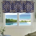 thumbnail image 6 of Abstract Blue Gold Kitchen Valances for Windows, Luxurious Traditional Flower Leaf Bathroom Window Valances 42x12 Inch Rod Pocket Window Treatments Valance Curtains for Living Room Bedroom Decor, 6 of 9