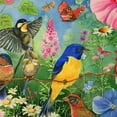 thumbnail image 6 of WYYP Birds Flowers Butterflies Round Table Cover - Great for Home Kitchen/Parties/Holiday Dinner - 100% Polyester Fiber White, 6 of 8
