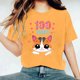 thumbnail image 5 of Camisetas de Cuello de Tripulación de Manga Corta para Mujeres Carta Impresa Camiseta 95% Poliéster 5% Spandex, Manga Corta Cuello Redondo Top Casual para Diario, 5 of 5