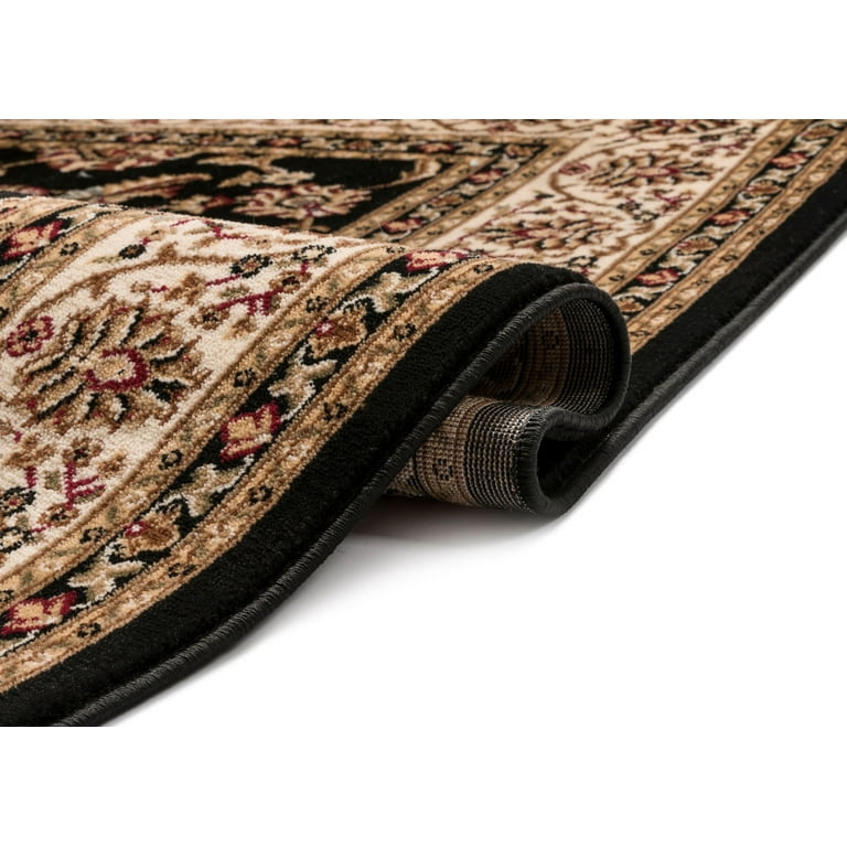 Well Woven 3'3 x 4'7 Non-Slip Traditional Sarouk Low Brown Area Rug