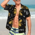 thumbnail image 4 of Uemuo Hohey Bee Golden Embroidery Printed Regular Fit Short Sleeve Casual Hawaiian Shirt for Men,Aloha shirt,Tropical shirt,Floral print shirt,Vacation Beach shirt-Large, 4 of 9