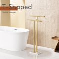 thumbnail image 3 of tanding Towel Rack for Bathroom Floor 2-Tier Towel Holder Free Stand with Heavy Marble Base Thicken Steady Design Gold Stainless Steel, 3 of 14