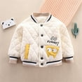 thumbnail image 2 of Generic Boys Jackets Winter Toddler Child Baby Boys Girls Long Sleeve Cartoon Patchwork Winter Coats Baseball Jacket Outer Outfits(White,18-24 Months), 2 of 8