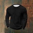 thumbnail image 2 of Mens Waffle Long Sleeve Shirt Crew Neck Thermal Underwear Slim Fit Lightweight Pullover Casual Tshirt, 2 of 6