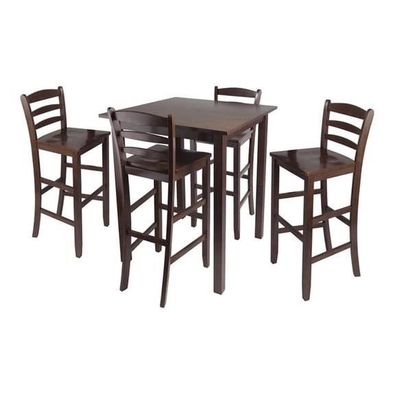 Contemporary Home Living Parkland 5pc High Table with 29 Ladder Back Stools