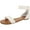 White Smooth, variant on Sun   Stone Womens Keley Faux Leather Flat Sandals White 10 Medium (B,M)