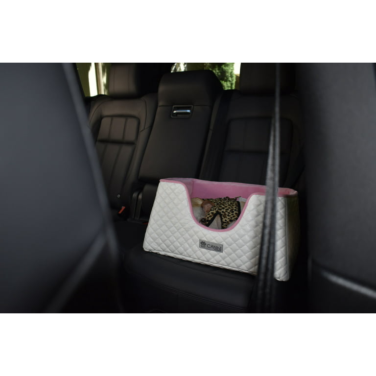 Dog Car Seat in Chocolate Faux Leather Comfortable Pet Car Carrier & Dog  Basket for Car Double Dog Car Seat 