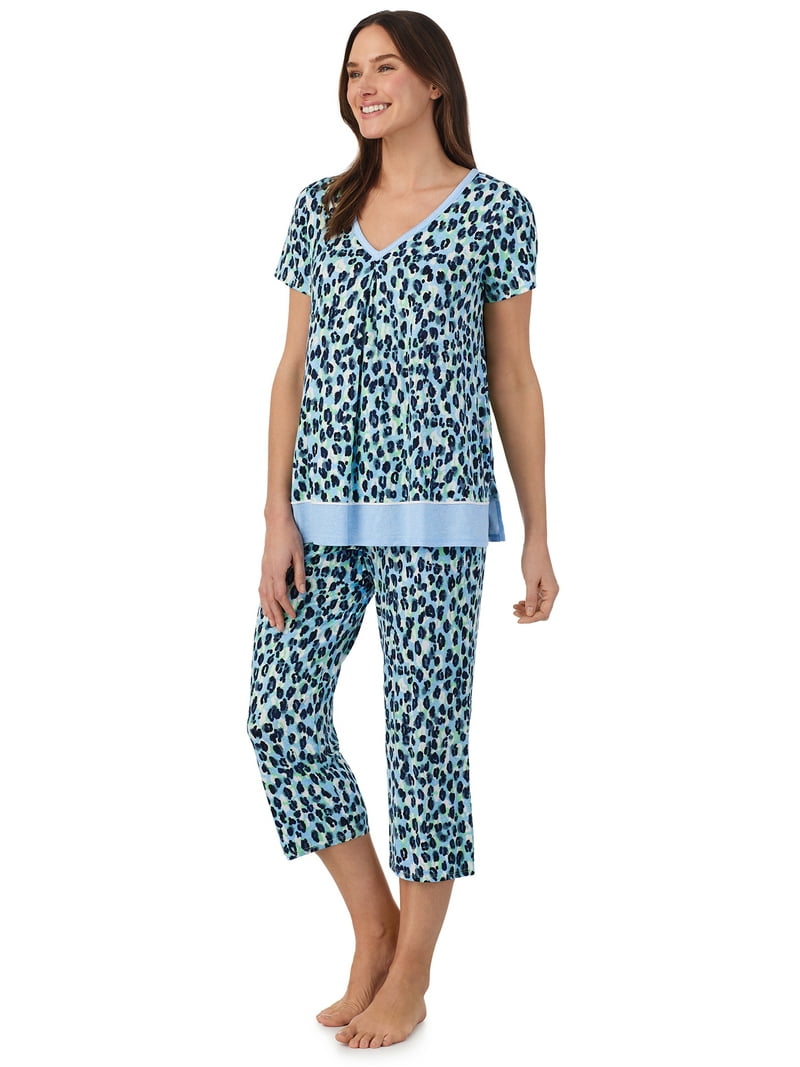 Secret Treasures Women's 2Pc Knit Pajama Set, Short Sleeve V-Neck